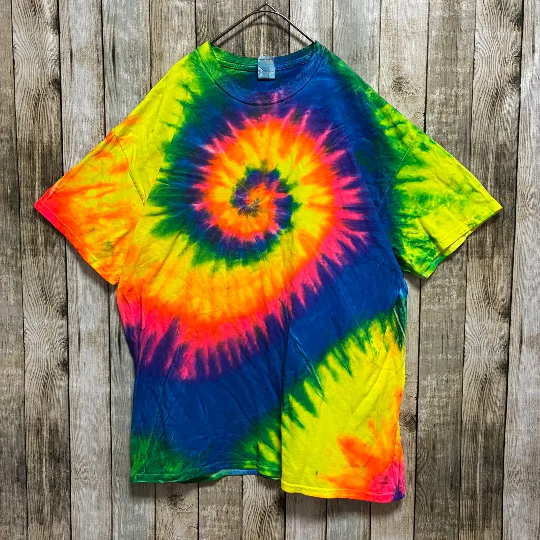 Thumbnail of GILDAN Tie-dye T-shirt, After-dye, Rainbow Spiral, XL, American Casual