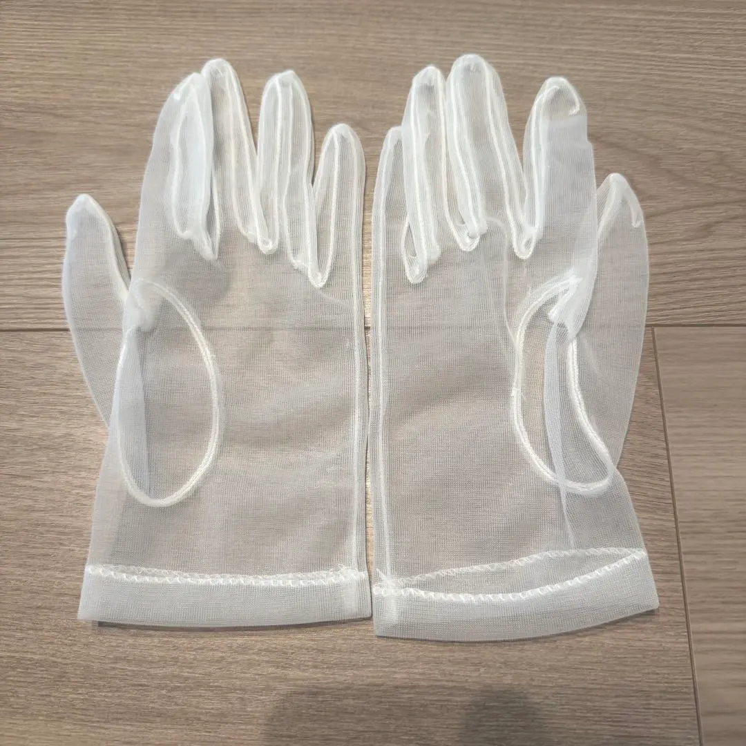 Thumbnail of White Chiffon Wedding Gloves