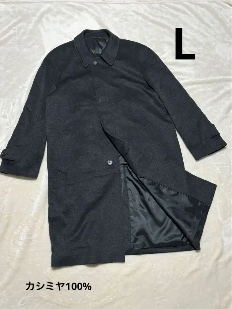 Thumbnail of GRAND GEORGE 100% Cashmere Stand Collar Coat L Charcoal