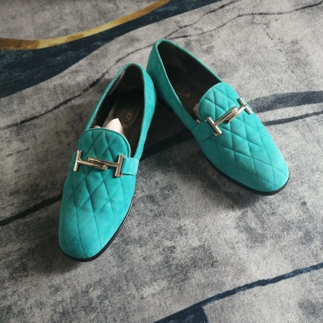 【良品】TOD'S☆フラットシューズ☆37(24cm)☆ブルー☆スウェード 2025年最新】Tod's カラー：ブルー系 フラットシューズ・バレエ