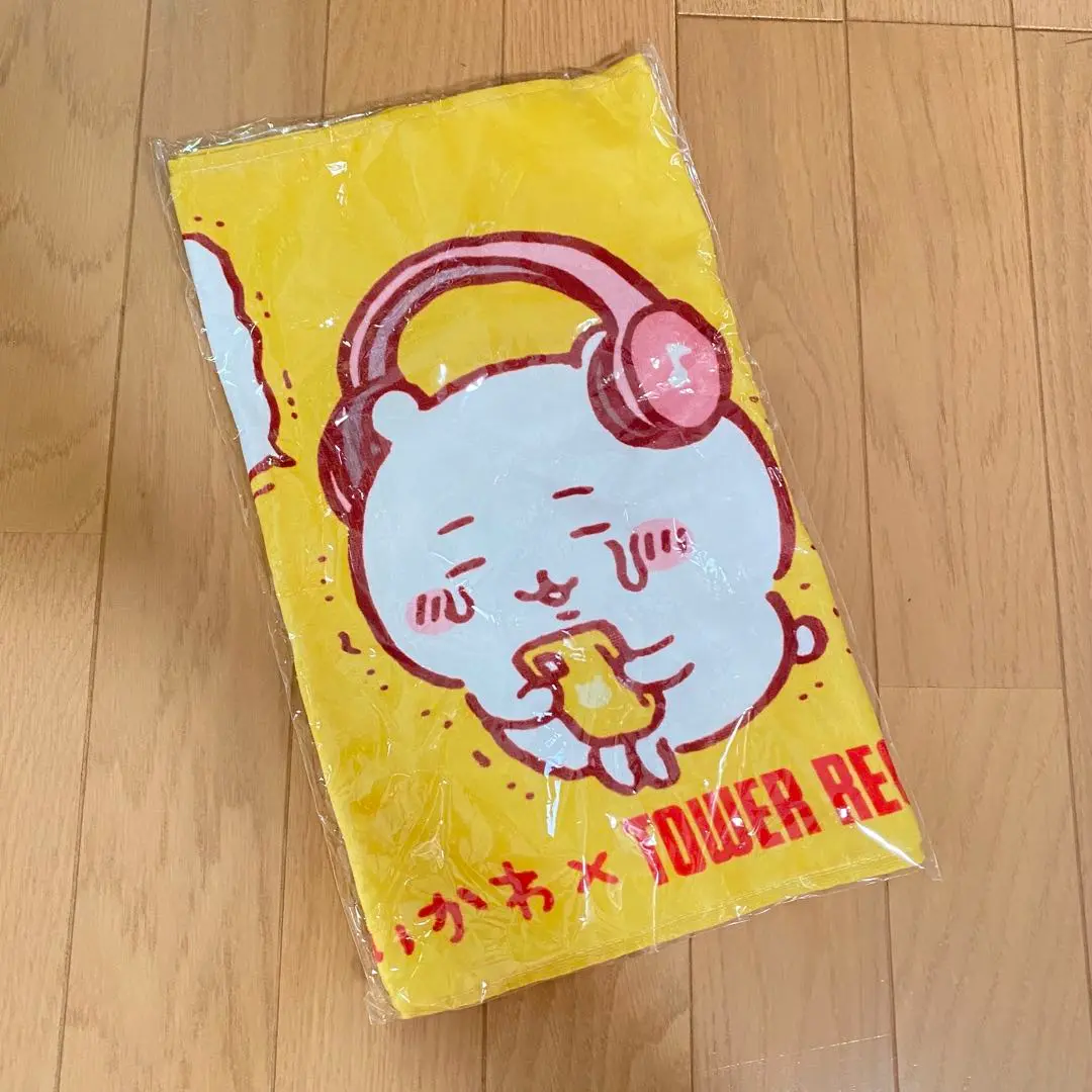 ちいかわ × TOWER RECORDS フェイスタオル ちいかわ×タワーレコード 限定コラボグッズ フェイスタオル