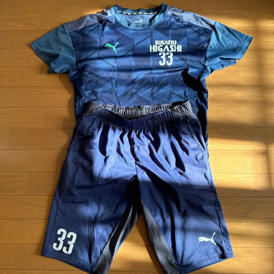 Puma サーマルスーツセット 青 Lサイズ 草津東サッカー　高校サッカー48番 Puma サーマルスーツセット 青 Lサイズ 草津東サッカー高校
