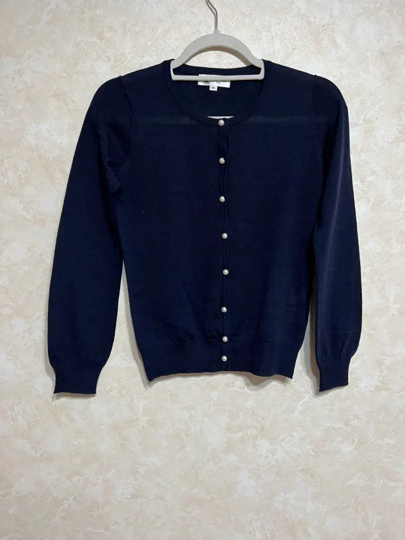 Thumbnail of MICHEL KLEIN Pearl Button Cardigan - Navy