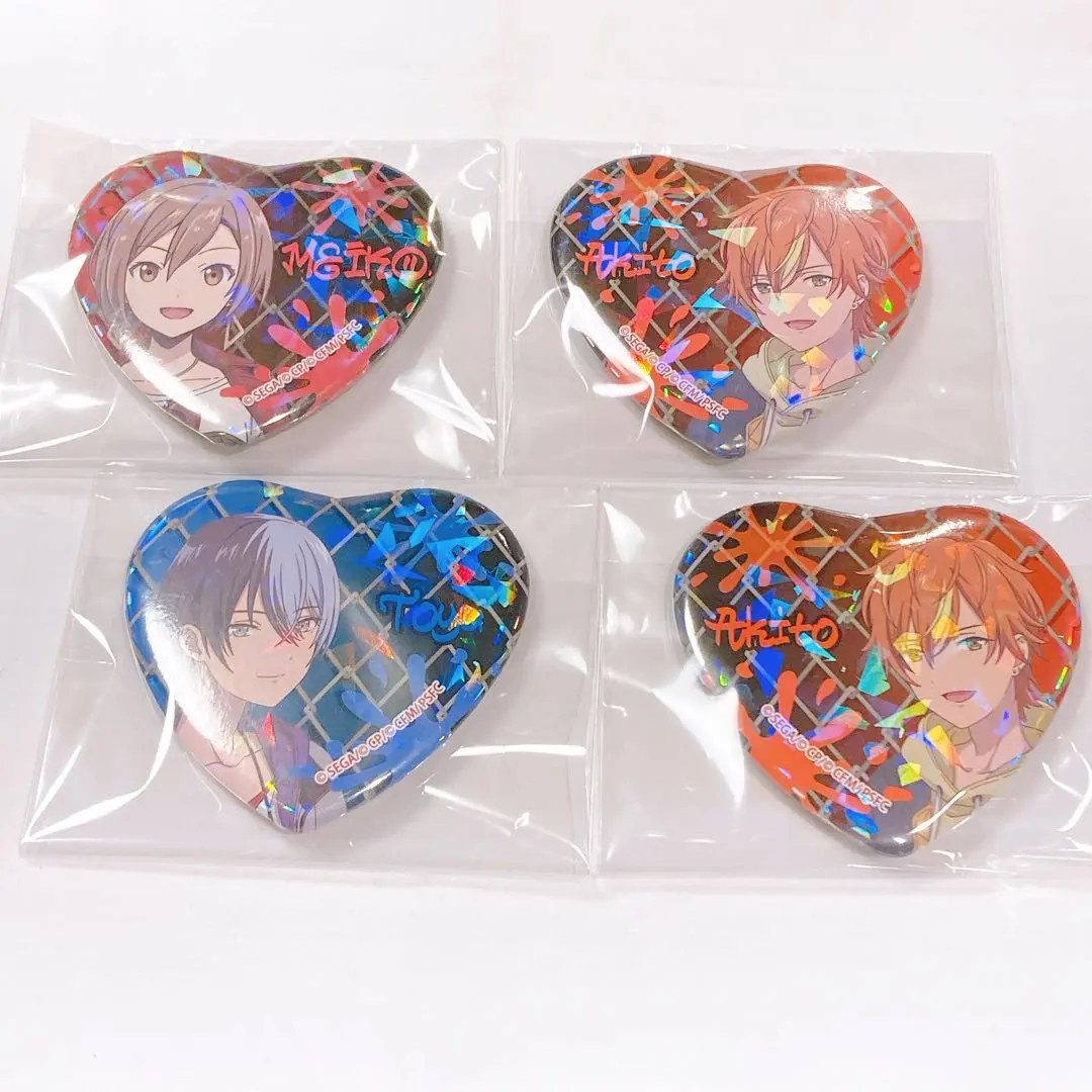 Thumbnail of MEIKO from Street Sekai & others, Glitter Big Heart-Shaped Can Badge Vol. 3