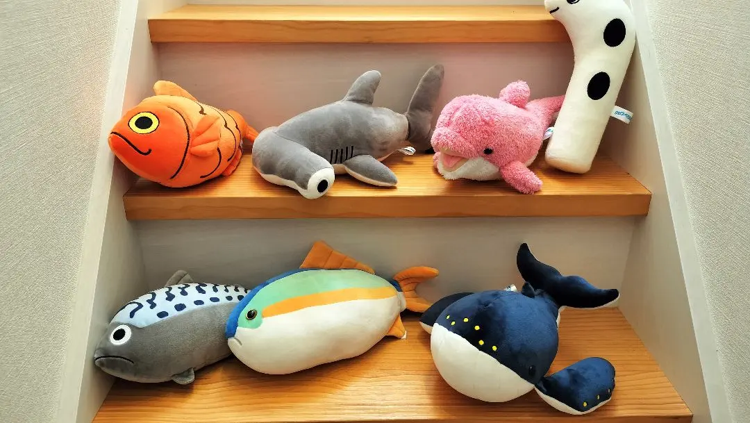 むろと廃校水族館★ブリ★サバ★サメ★キンメ★クジラ×2★いるか×2★チンアナゴ 魚【ぬいぐるみ まとめ売り】むろと廃校水族館☆ブリ☆サバ