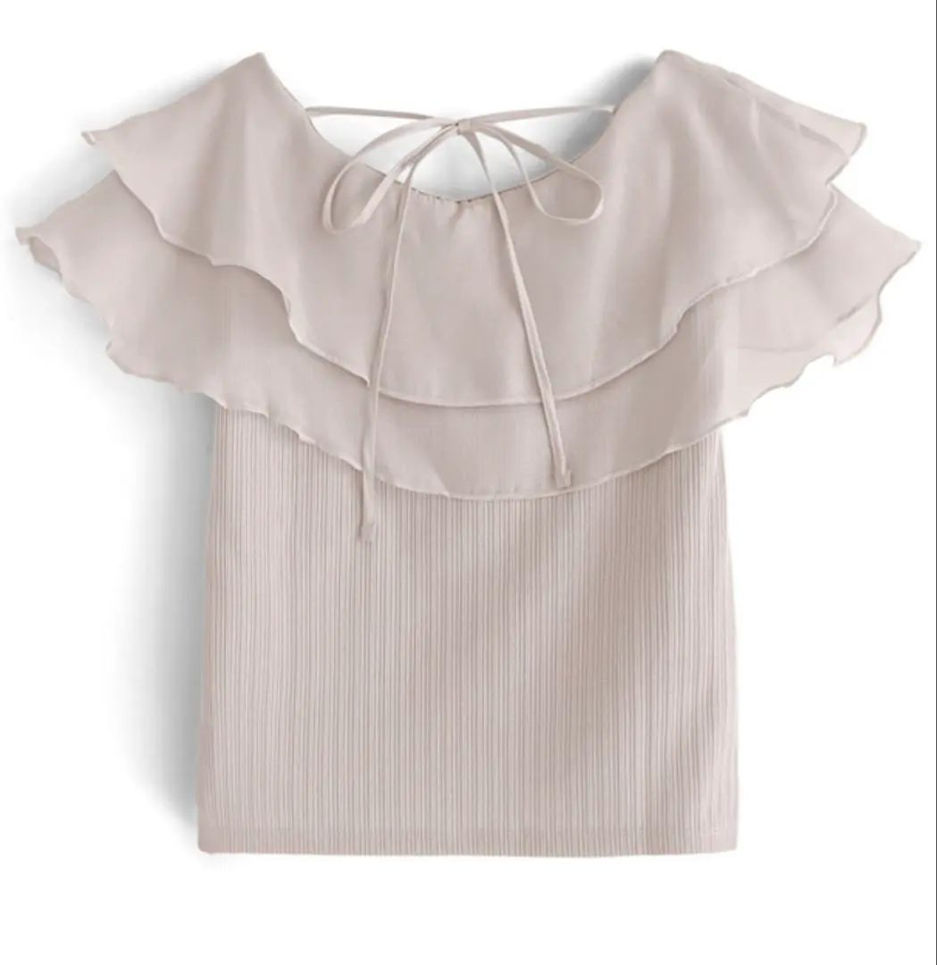 Thumbnail of Clear Sheer Double Color Teleco Ribbed Top - White