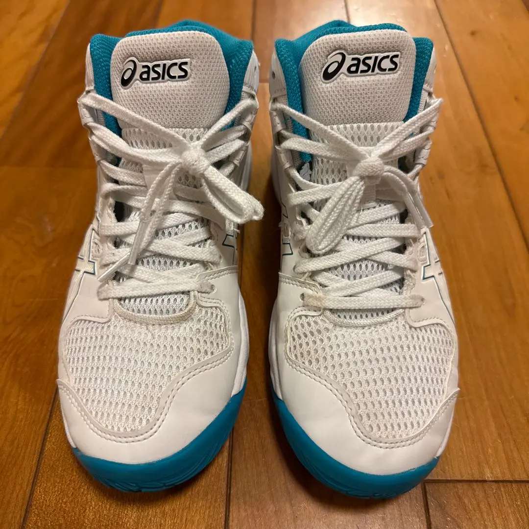 Thumbnail of ASICS DUNKSHOT Basketball Shoes White/Turquoise 23cm