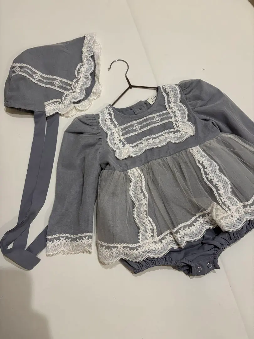 hibyebebe 2024秋冬 嬰兒洋裝 嬰兒帽 M 的縮圖