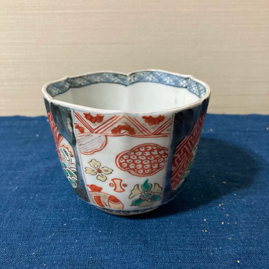 江戸中期　極上珍品　蕎麦猪口　乾隆年製　輪花貝型 江戸中期 極上 変壺蕎麦猪口 輪花蛸唐草 大型蕎麦猪口 富貴長春