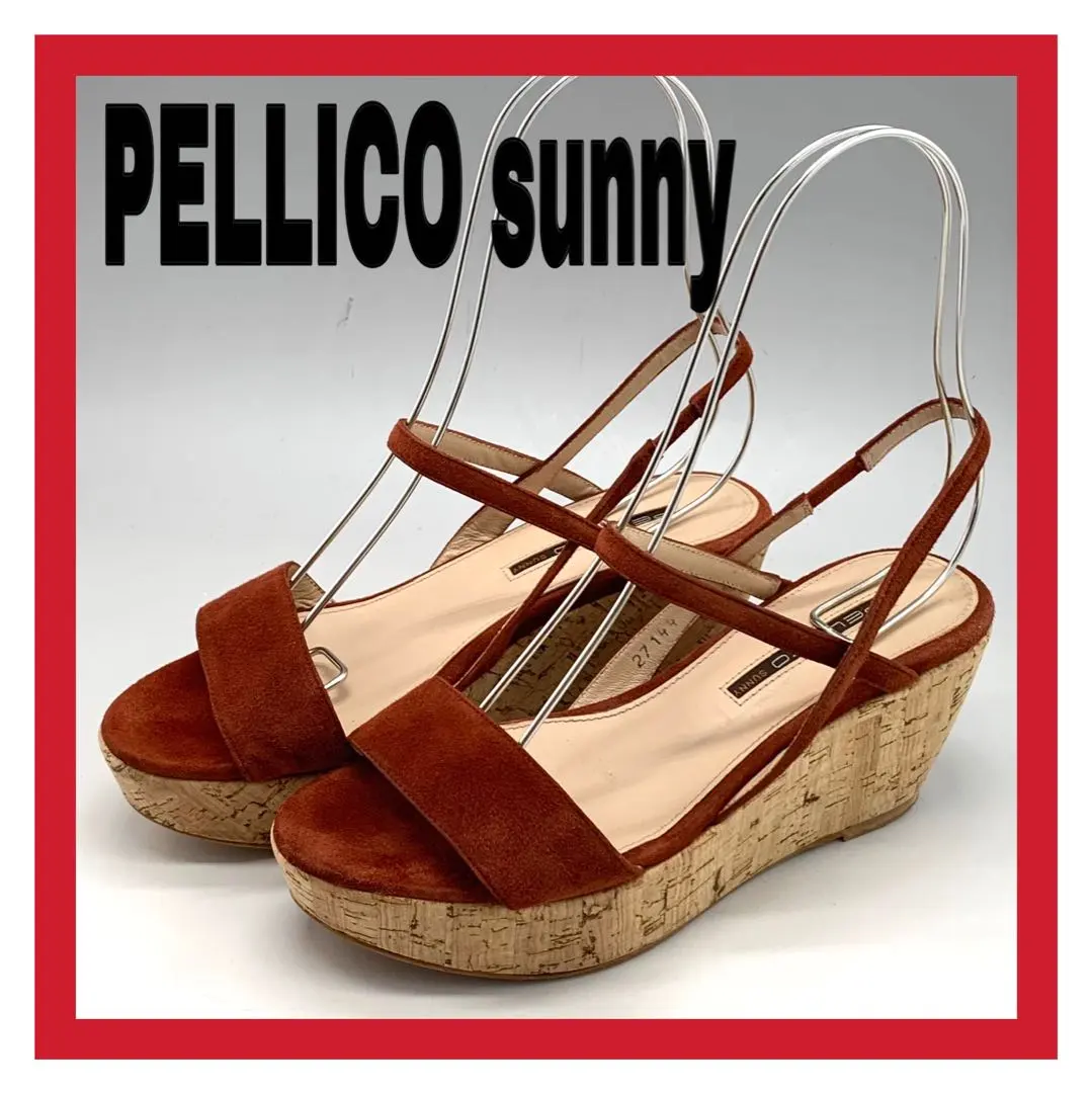 佩里科薩尼 涼鞋 坡跟 厚底 軟木塞 皮革 棕色 紅茶色 的縮圖