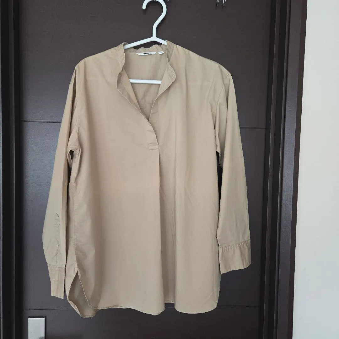 【優衣庫/UNIQLO】 領口襯衫 LM白色 無領 的縮圖