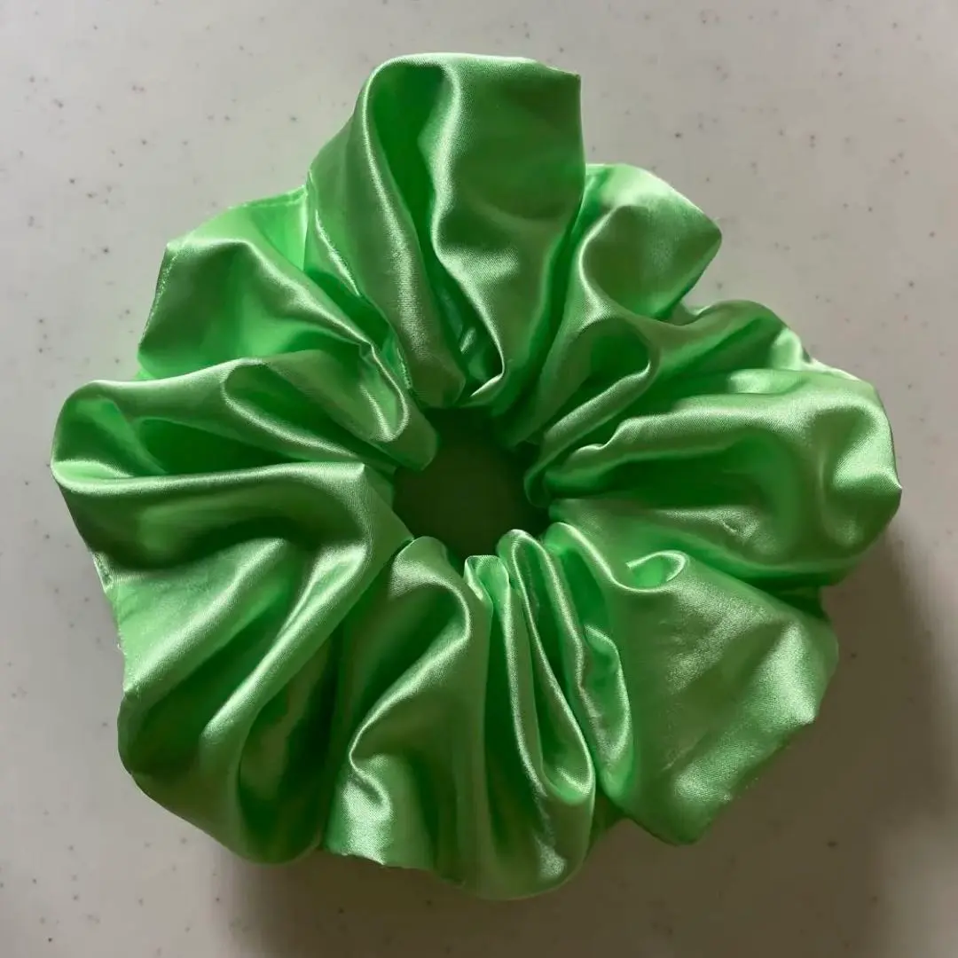 Thumbnail of Scrunchie, Big Scrunchie, Satin, Yellow Green, Neon, Fluorescent, Lime Green, Hair Accessory