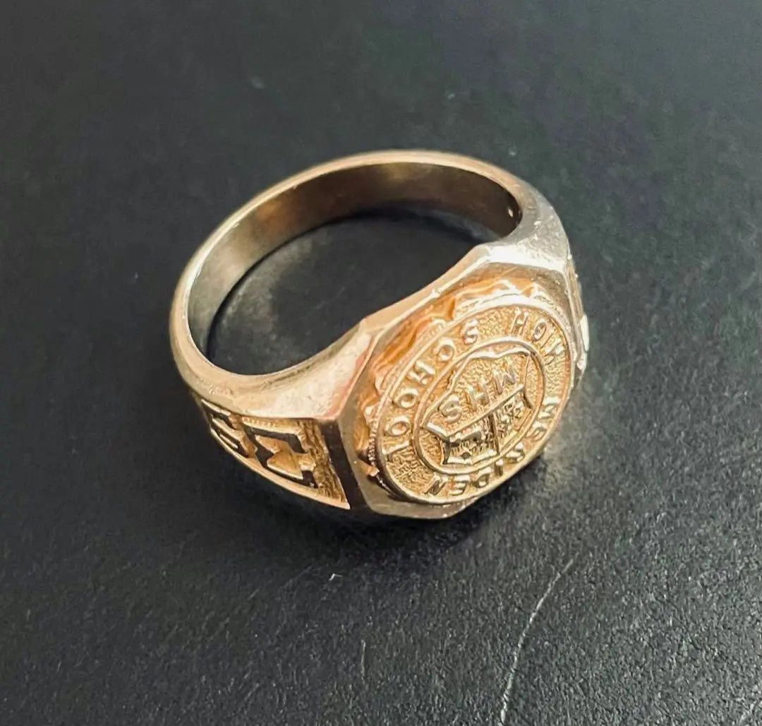 60s 10k ヴィンテージシグネットリング　18〜19号 50s vintage black onyx silver signet ring ヴィンテージ