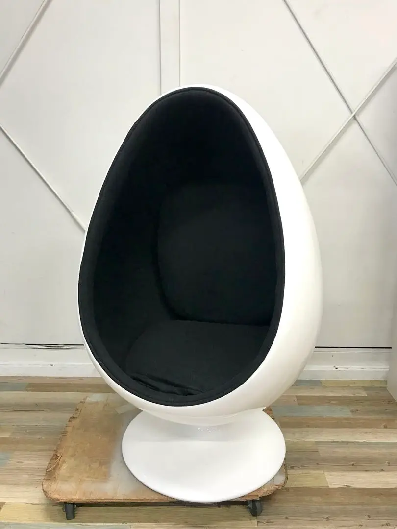中古　ボールチェア　卵型　エーロ・アールニオ　リプロダクト品　ブラック×ホワイト 楽天市場】Sessle Eye ボールチェア 色ホワイト×ブラック エーロ