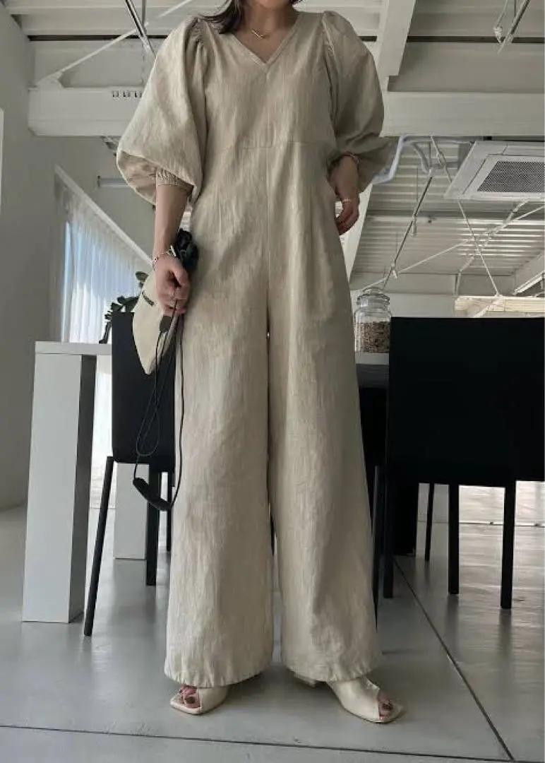 【美品】【售罄品】willfully 麻料拼接連身褲 的縮圖