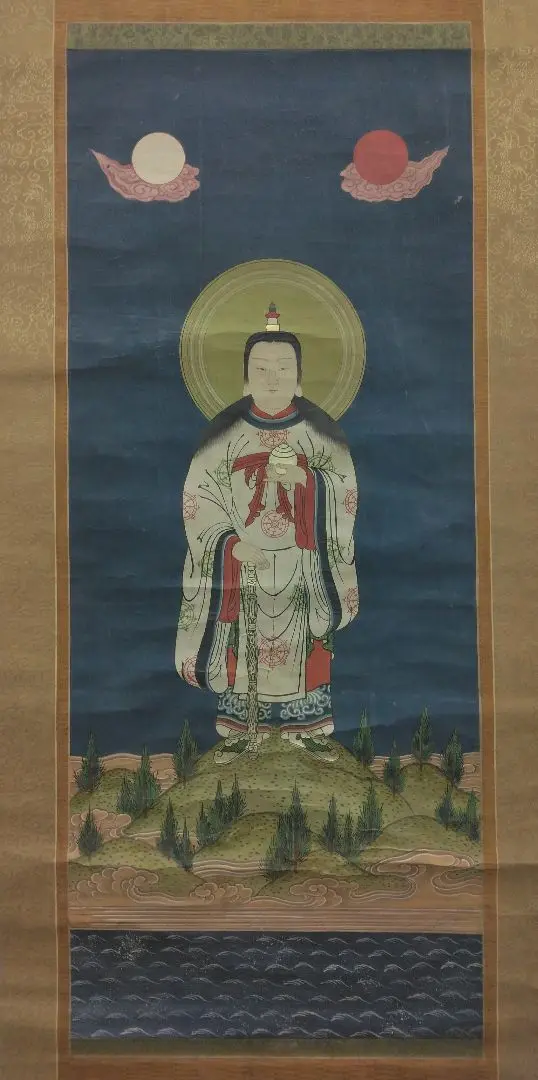仏画「転輪聖王」紙本 掛軸 仏画「転輪聖王」紙本 掛軸