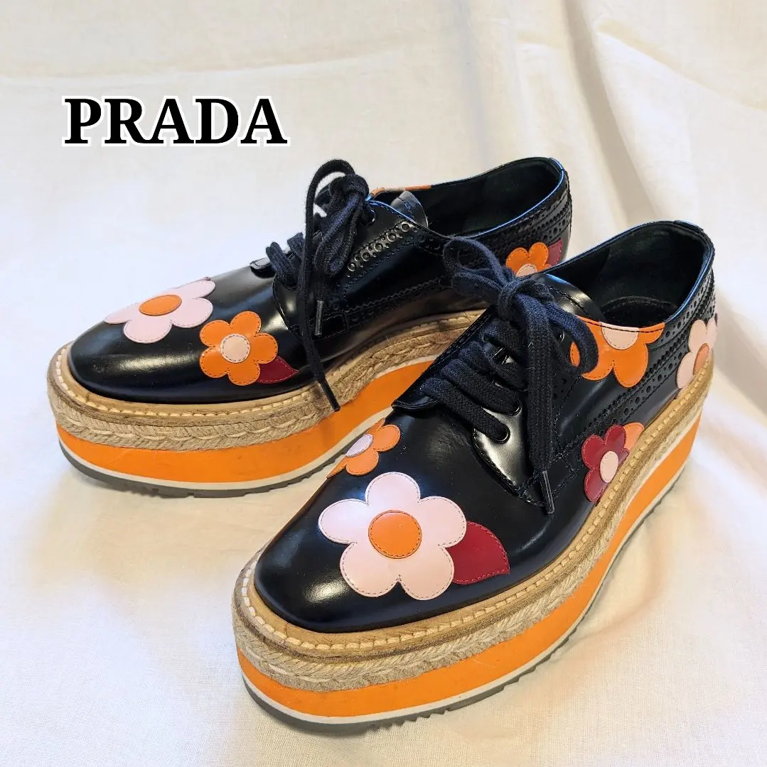 Thumbnail of PRADA Floral Print Sneakers Brogue Shoes
