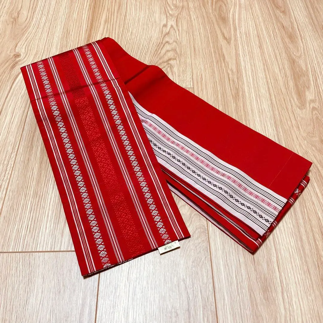 Thumbnail of Authentic Hakata-ori (Hakata Weave) Half-width Obi Belt, Silk, Kenjo Pattern