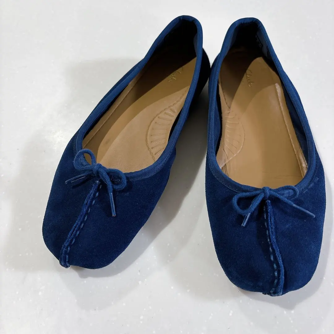 Thumbnail of Clarks Freckle Ice Flat Shoes Suede Blue 23.5cm