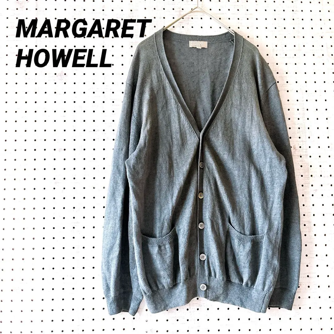 Thumbnail of Margaret Howell Cardigan (M) Linen 100% Blue Gray Made in Japan