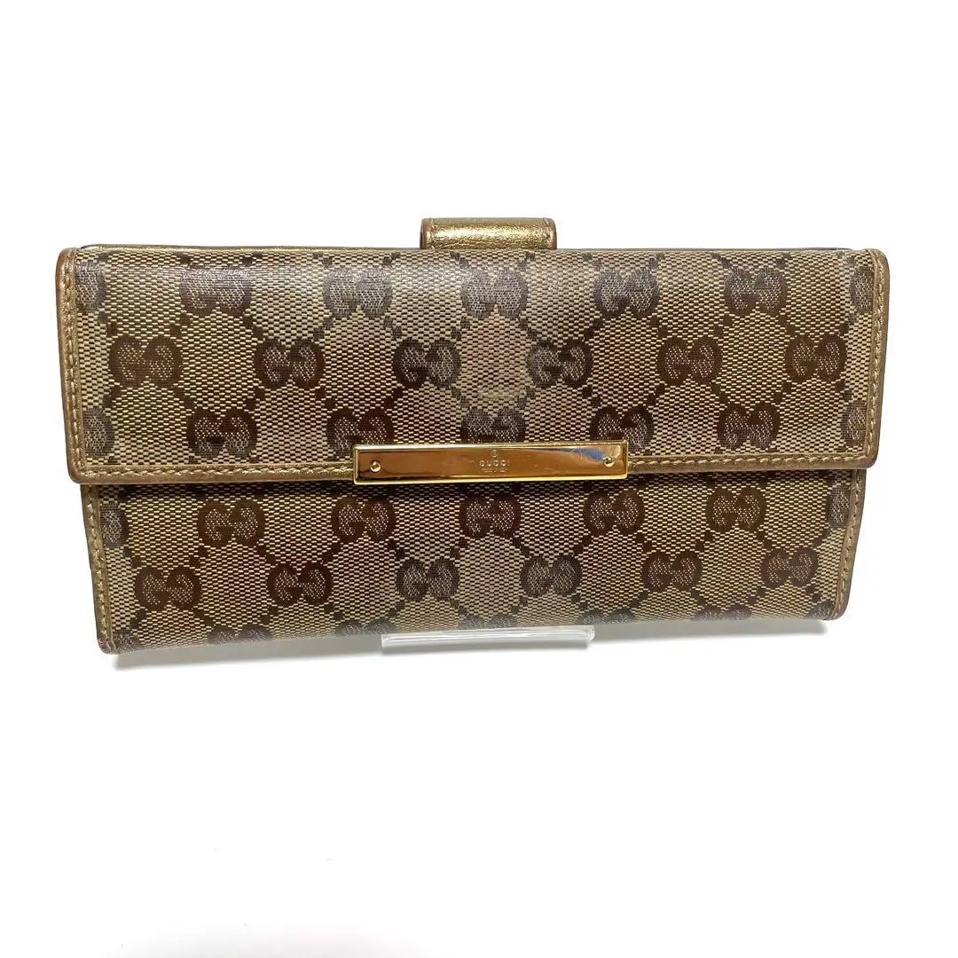 Thumbnail of Gucci 112715 Bi-fold Wallet GG Pattern Logo Brown Nylon Leather