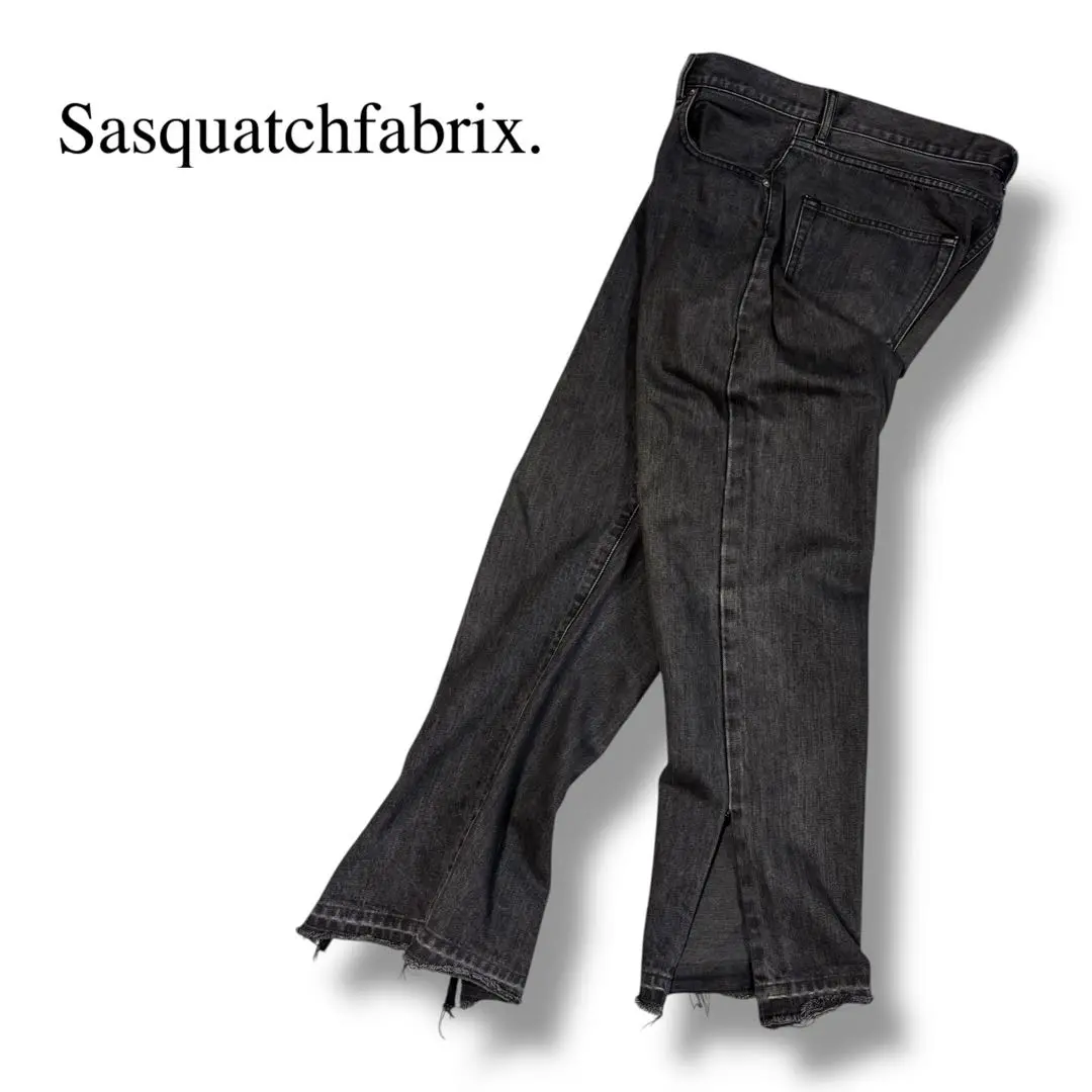 Sasquatchfabrix. ワイドデニムスラックス ブラック Sサイズ 2024セール Sasquatchfabrix. ワイドデニムスラックス Sサイズ