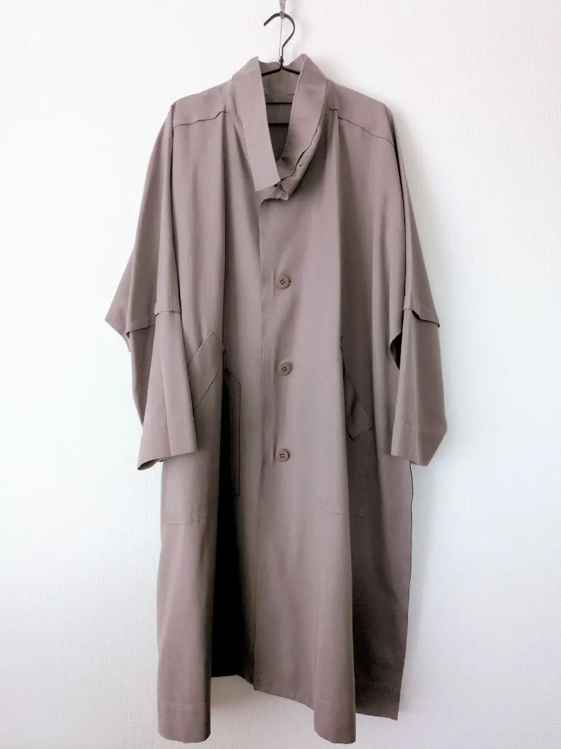 Thumbnail of HOMME PLISSÉ Cut-Off Overcoat, Greige