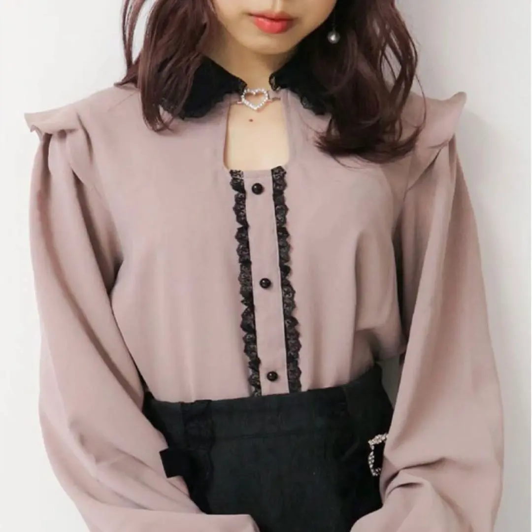 Thumbnail of ROJITA Heart Ring Color Block Blouse