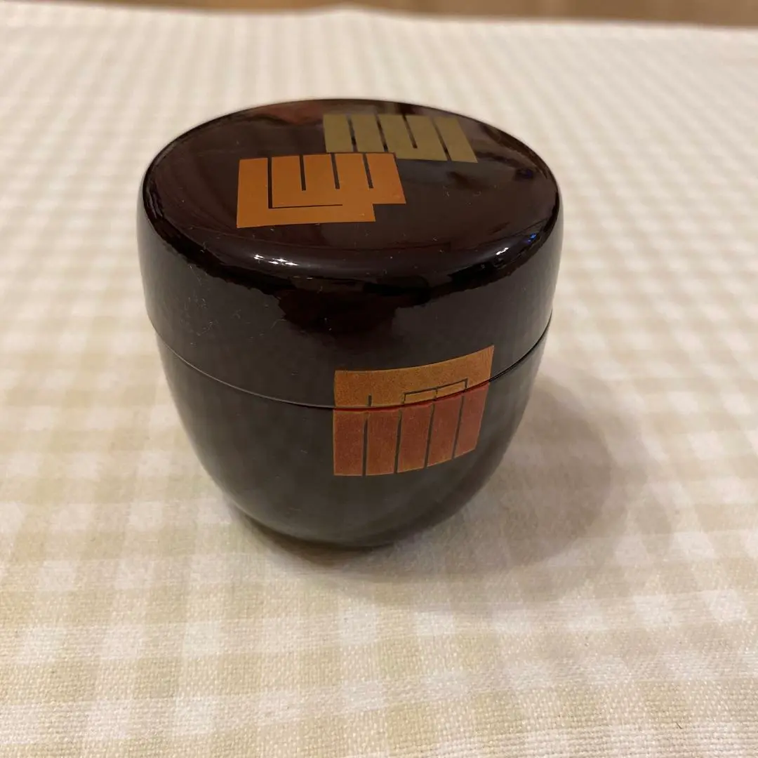 茶道具　加賀蒔絵師加陽一瓢斎作　溜塗内黒漆塗蛍蒔絵中棗　美品！！ 茶道具 加賀蒔絵師加陽一瓢斎作 溜塗内黒漆塗蛍蒔絵中棗 美品