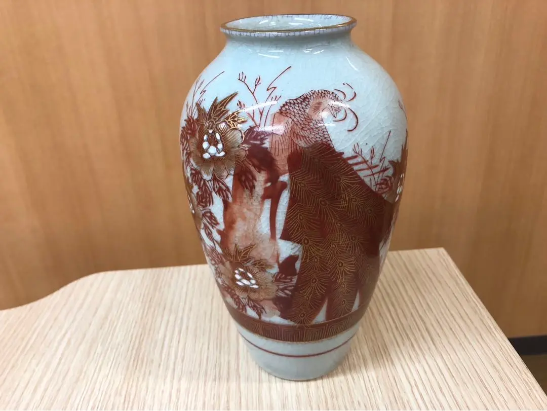 九谷焼　伝統工芸品　龍仙　花瓶　フラワーベース　壺　置物　ヴィンテージ　花器 九谷焼 伝統工芸品 龍仙 花瓶 フラワーベース 壺 置物