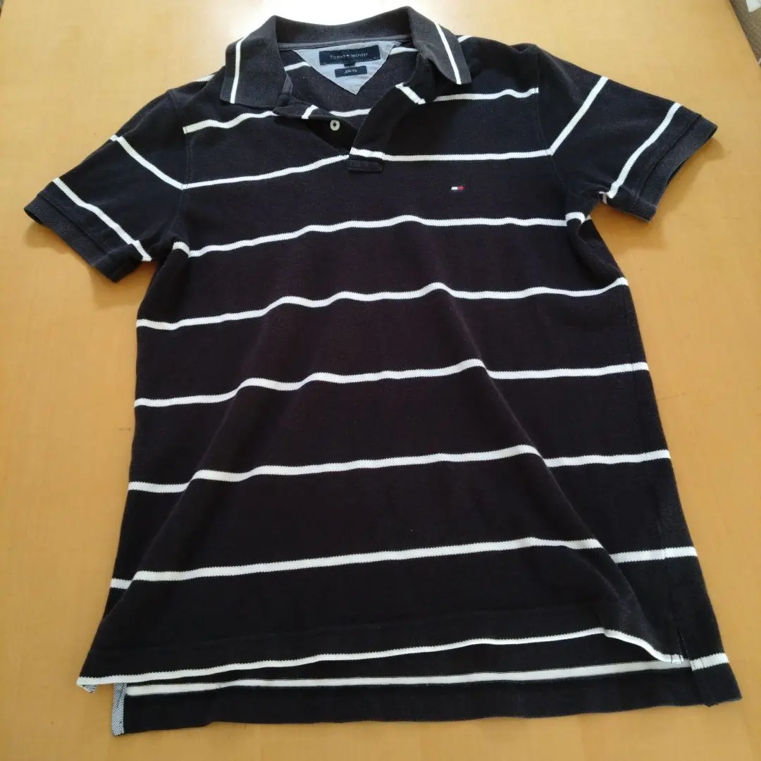 Thumbnail of TOMMY HILFIGER Navy Striped Polo Shirt M