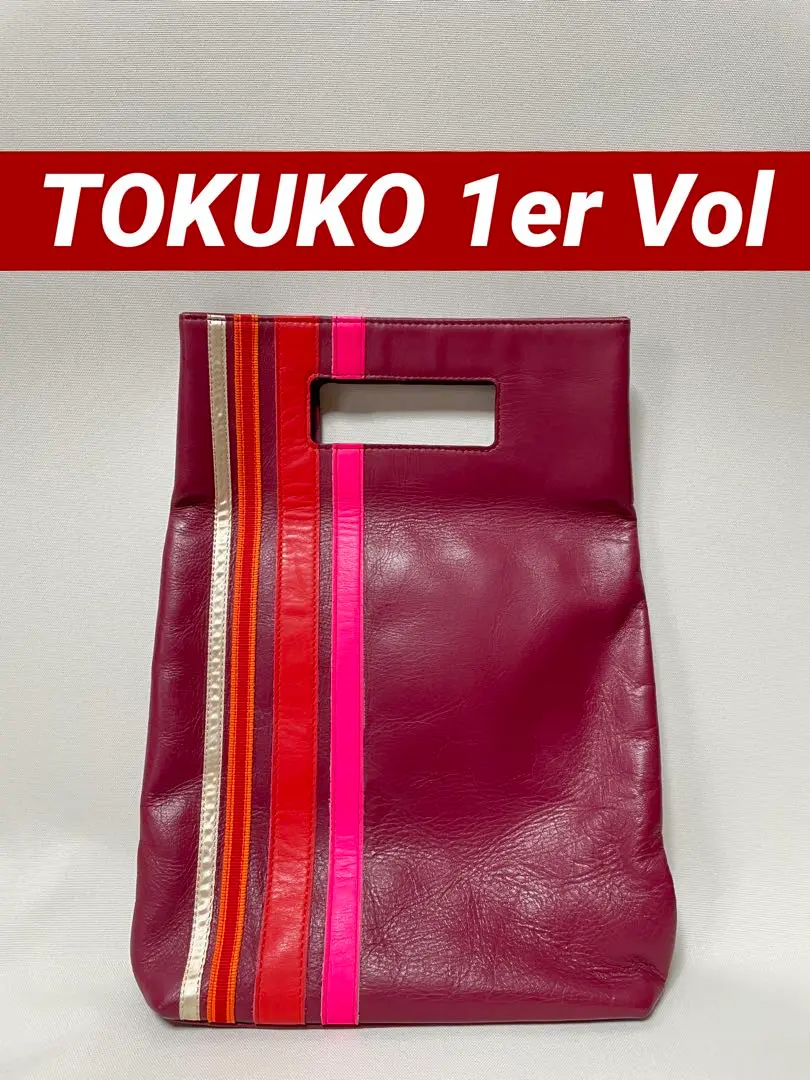 no35212 トクコプルミエヴォル レザー 花装飾 トート バッグ TOKUKO 1er VOL - TOKUKO 1er VOL(トクコ・プルミエヴォル