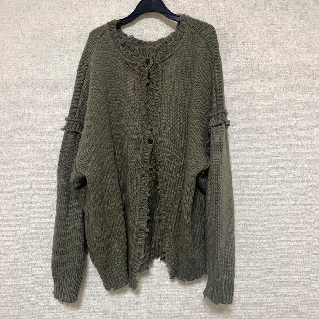 Thumbnail of Excellent Condition Olive Green Cardigan with Fringe