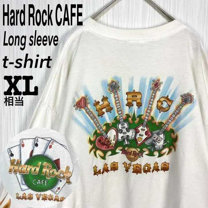 Thumbnail of Popular Item: Hard Rock Cafe ☆ Long Sleeve T-shirt, Back Print, Sleeve Logo, Guitar