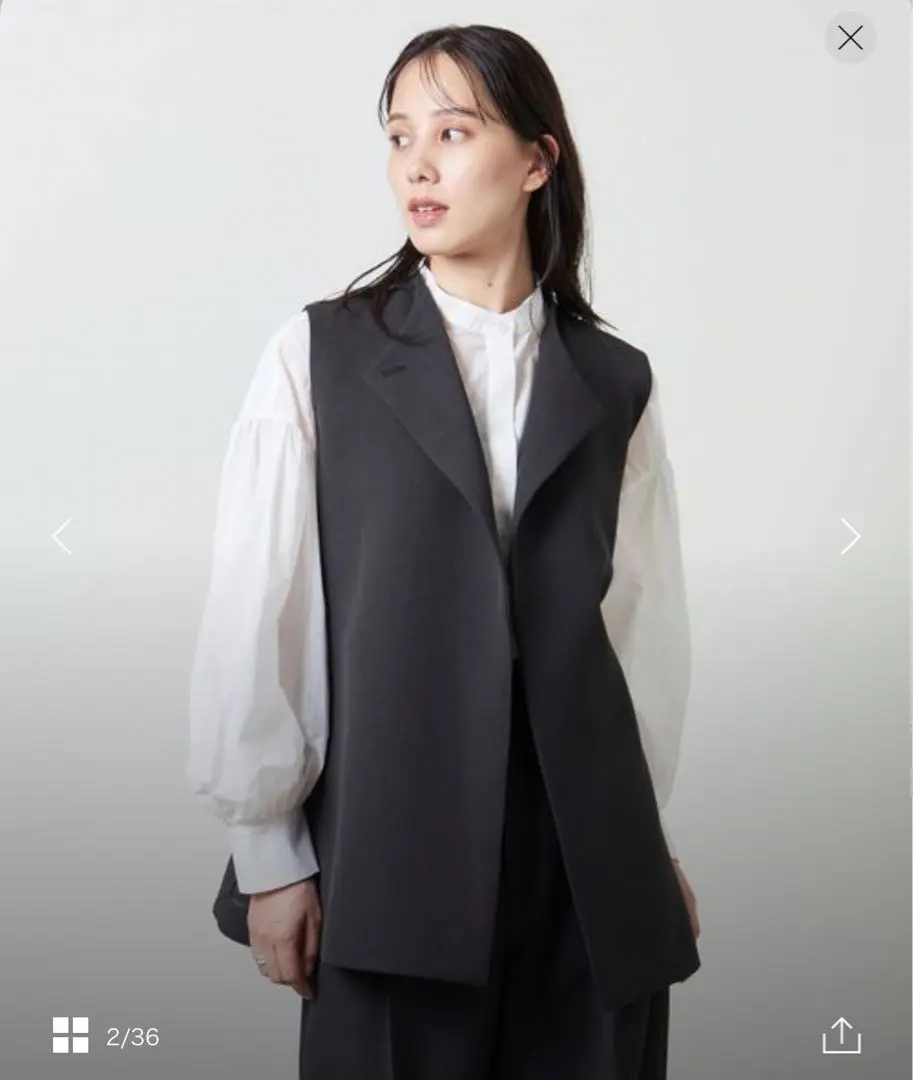 マルゥユナイテッドアローズ　無限ジレ　ダークグレー MARW UNITED ARROWS＞ウエストベルト ジレ（ベスト）｜MARW