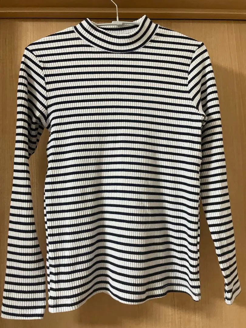 Thumbnail of Striped high-neck long-sleeved cut-and-sew