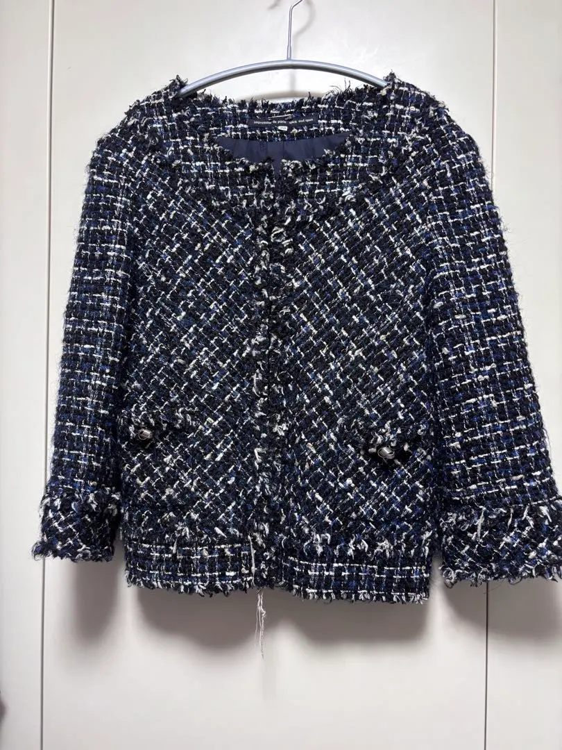 Spick and Span 海軍藍色 粗花呢 無領外套 尺寸38 的縮圖