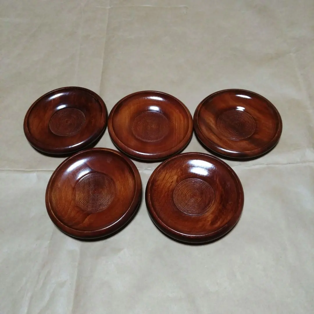 Thumbnail of Wooden teacup coasters, set of 5 ①