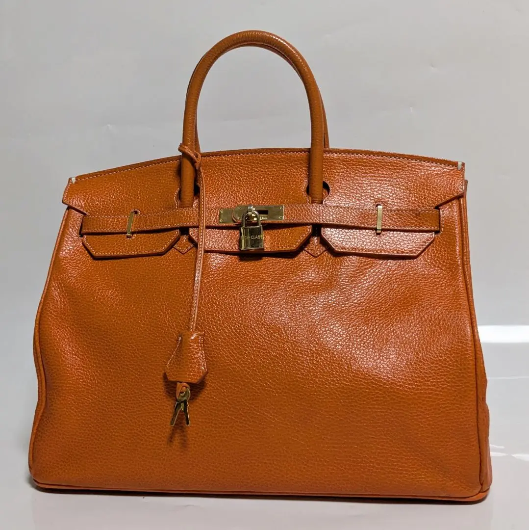 HIGH-CLASS ハイクラス 40 ハンドバッグ レザー カデナ オレンジ ヘンリー ハイクラス バッグ カデナ オレンジ（希少 HIGH-CLASS