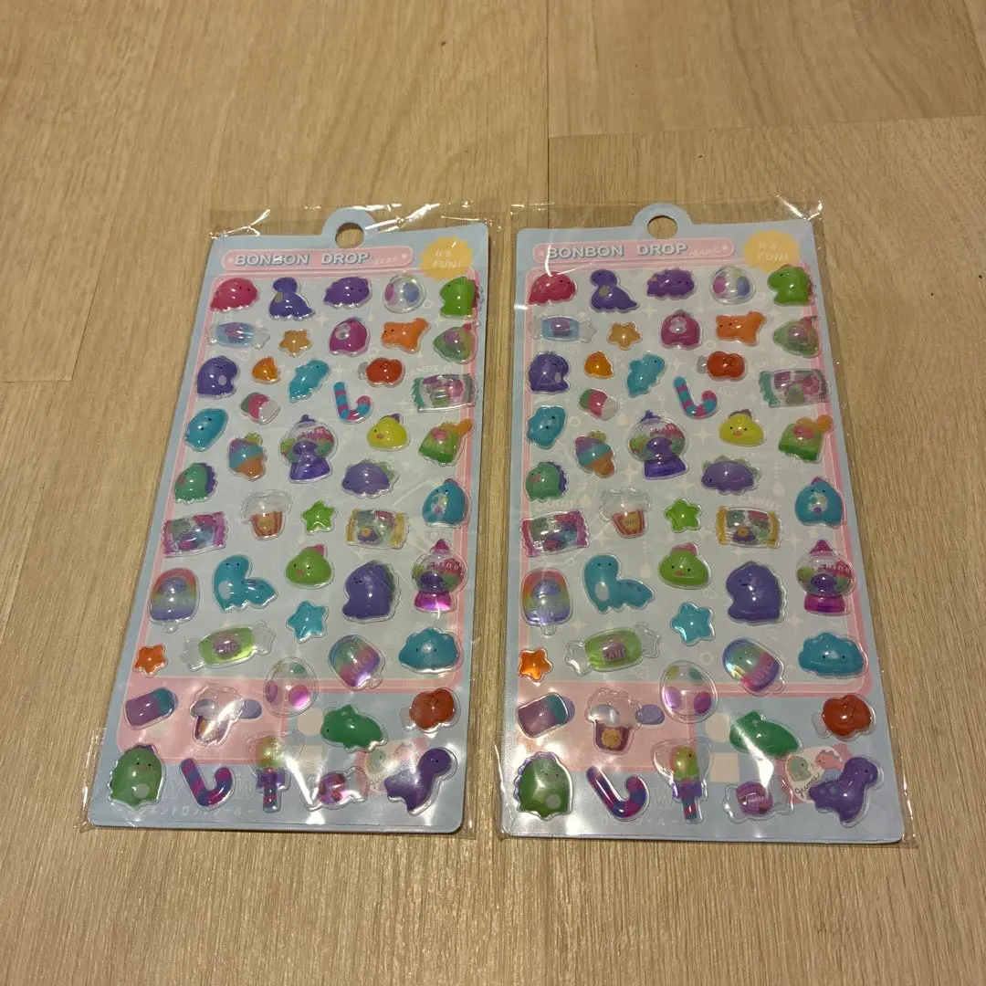 Thumbnail of Set of 2: [Korean Style - Dinosaur] Bonbon Drop-style Stickers, Sticker Set, Puffy