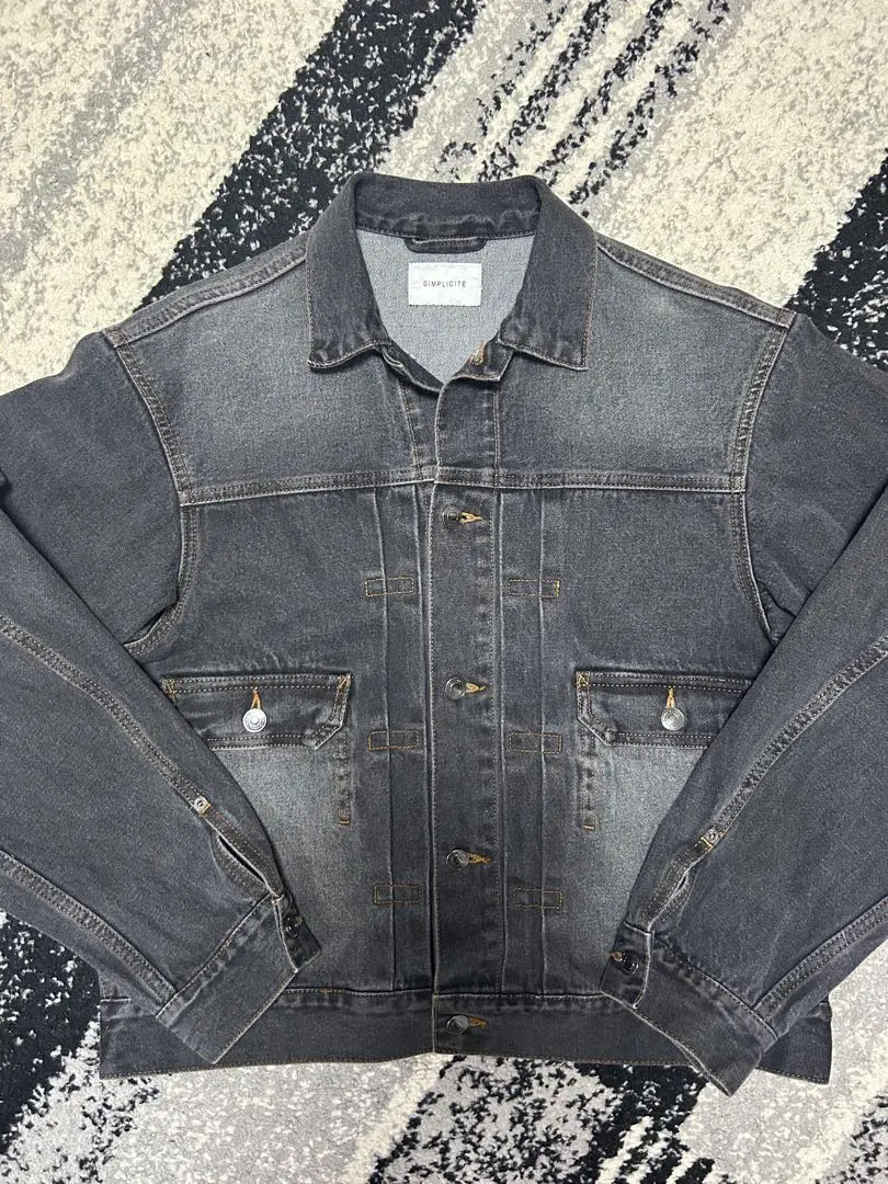 Thumbnail of No brand denim jacket, dark gray, black denim