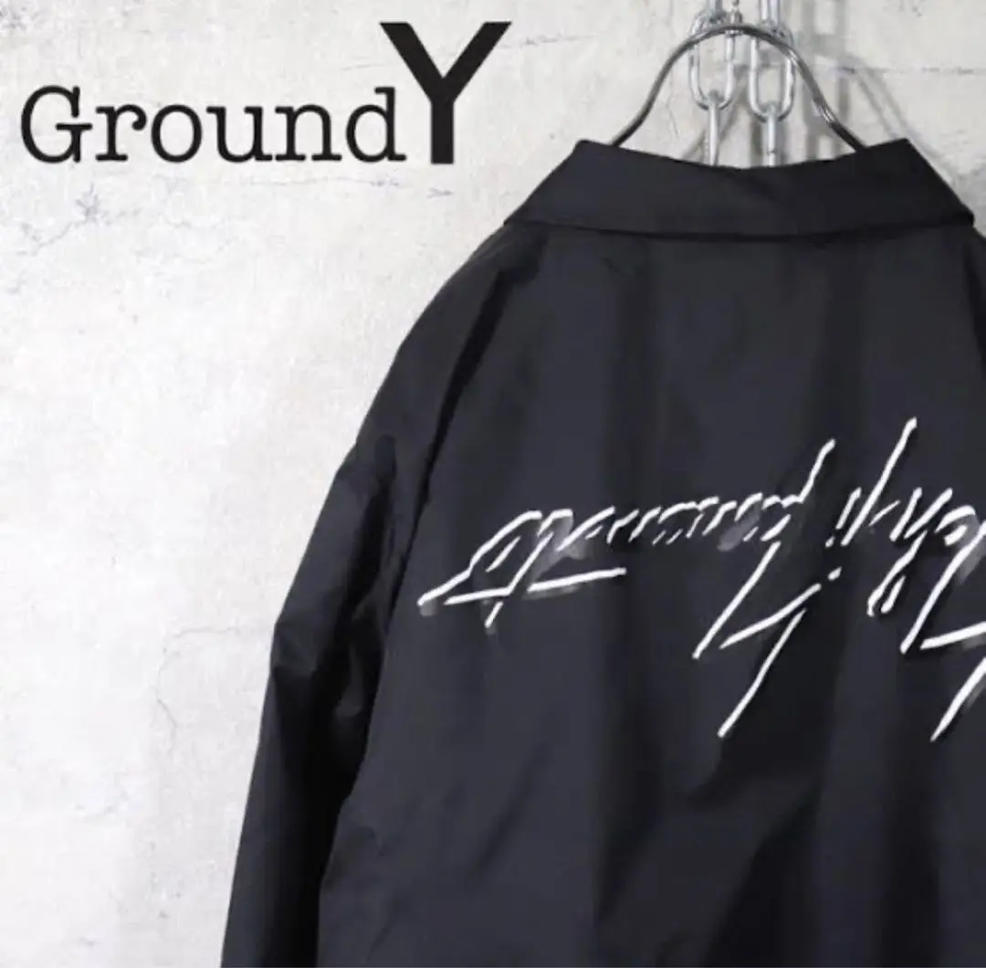 Yohji Yamamoto Ground Yナイロンコーチジャケット 逆さロゴ Yohji Yamamoto Ground Yナイロンコーチジャケット 逆さロゴ