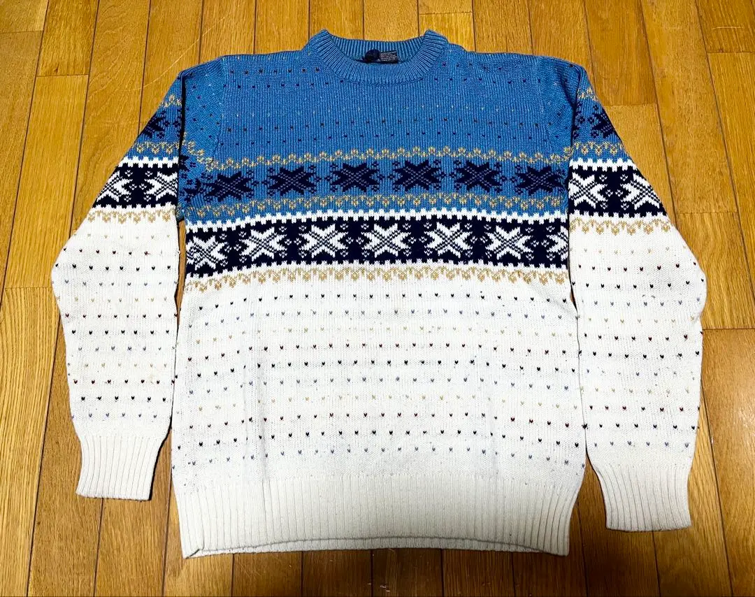 Thumbnail of 80s Snowflake Pattern Knit Sweater M Vintage VIP