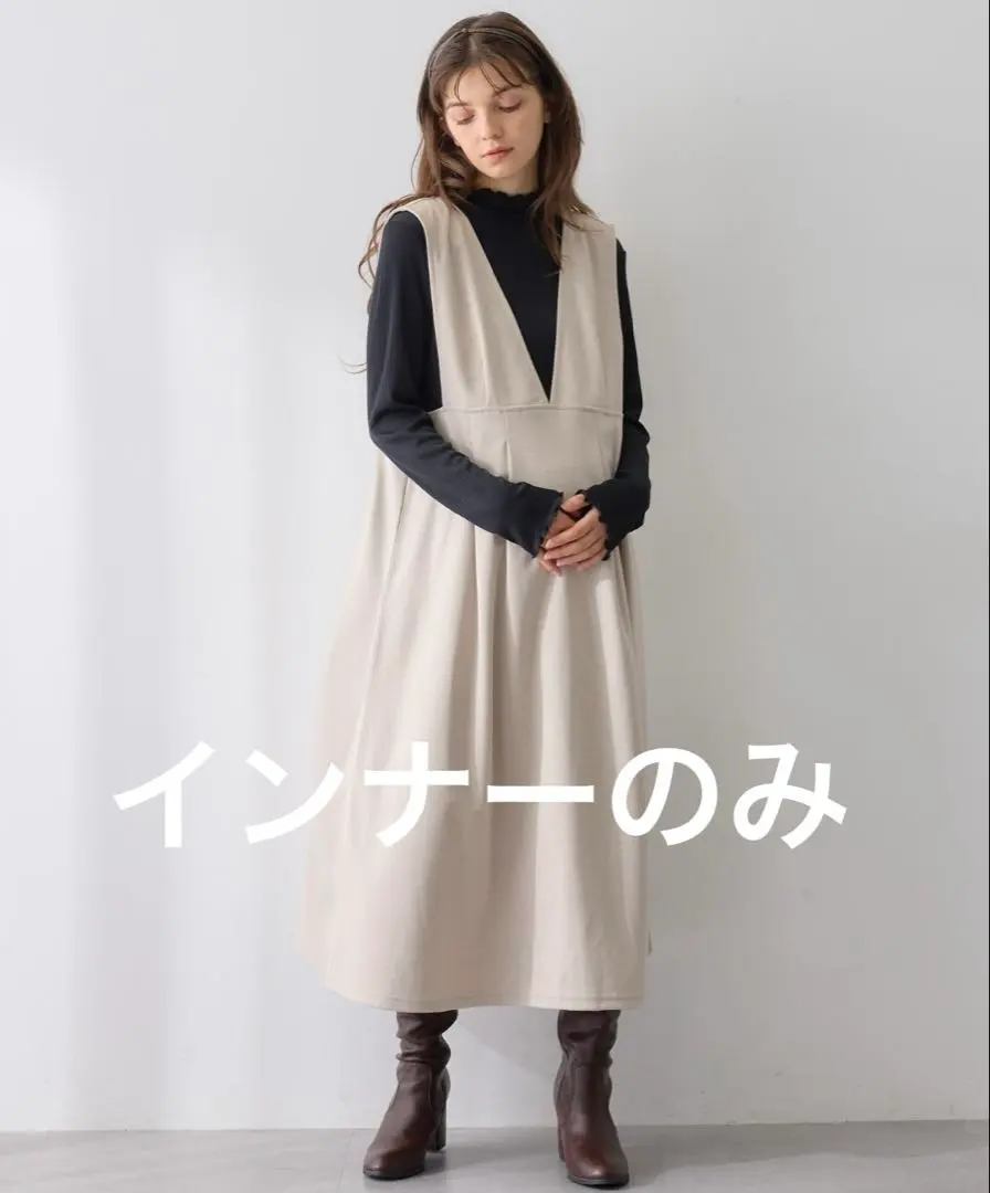 Thumbnail of Rosemadame Mellow Frill Petite High Neck Cut-and-Sewn Top, Black, Size L