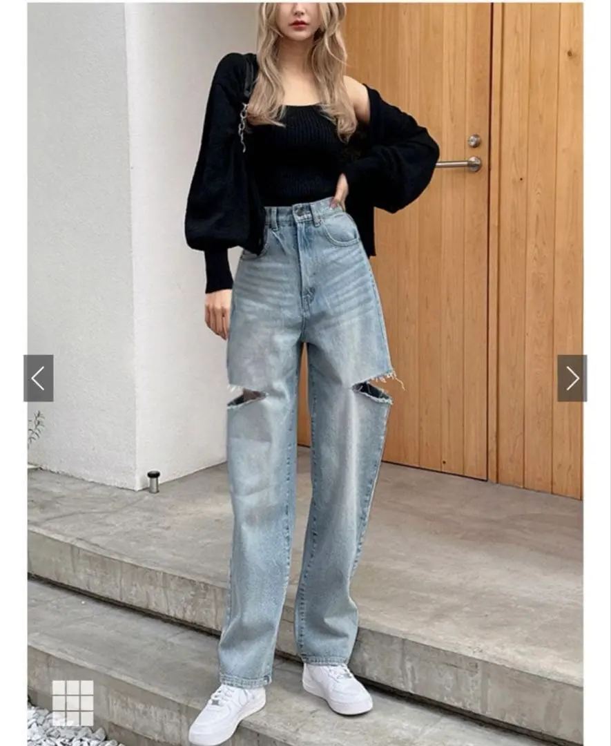Thumbnail of GRL Slit Denim Wide Pants [cu420] Blue M size