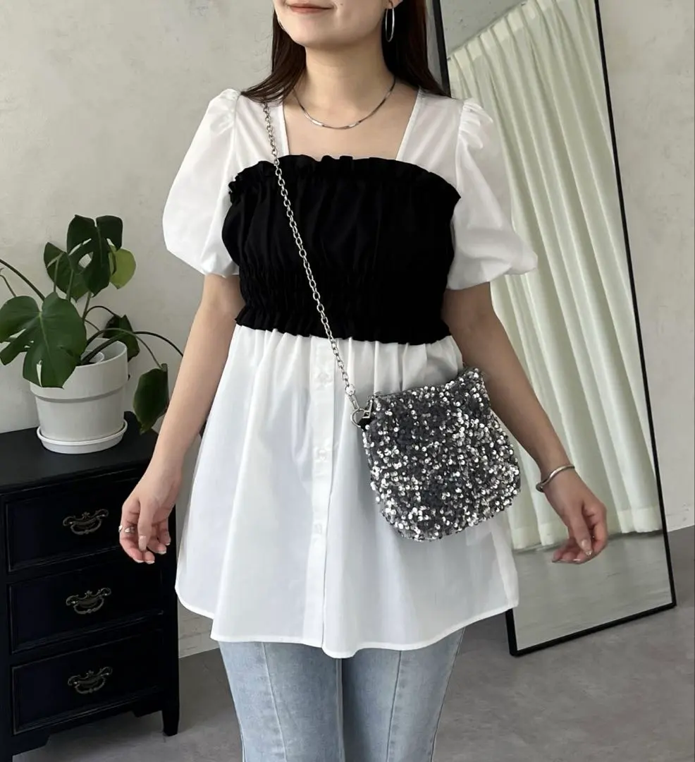 Thumbnail of Gathered Bustier Docking Peplum Blouse