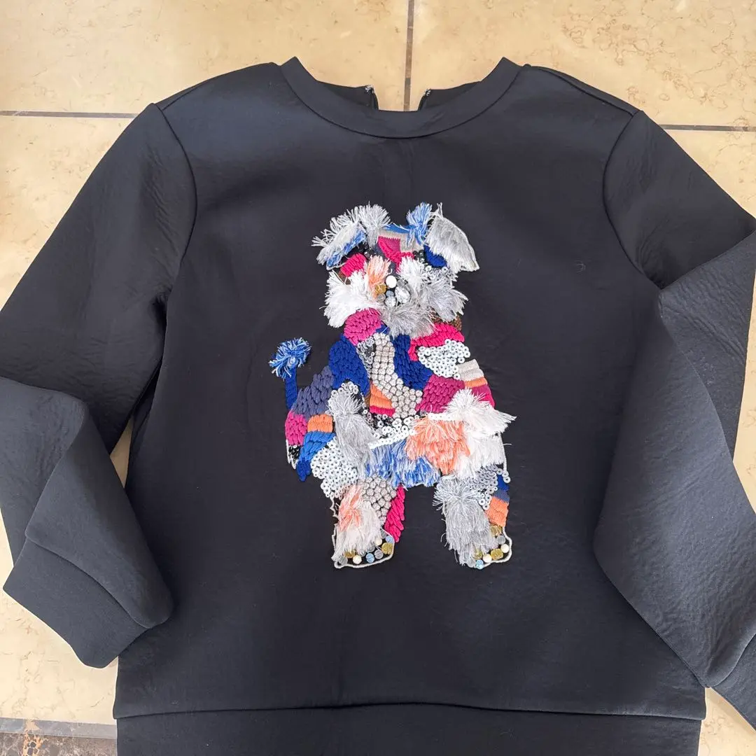 【美品】ミスアドラ　カラフルファー付きトレーナー 美品】ミスアドラカラフルファー付きトレーナー
