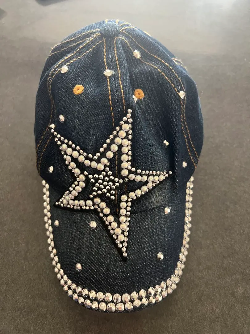 Thumbnail of Denim Swarovski-style cap