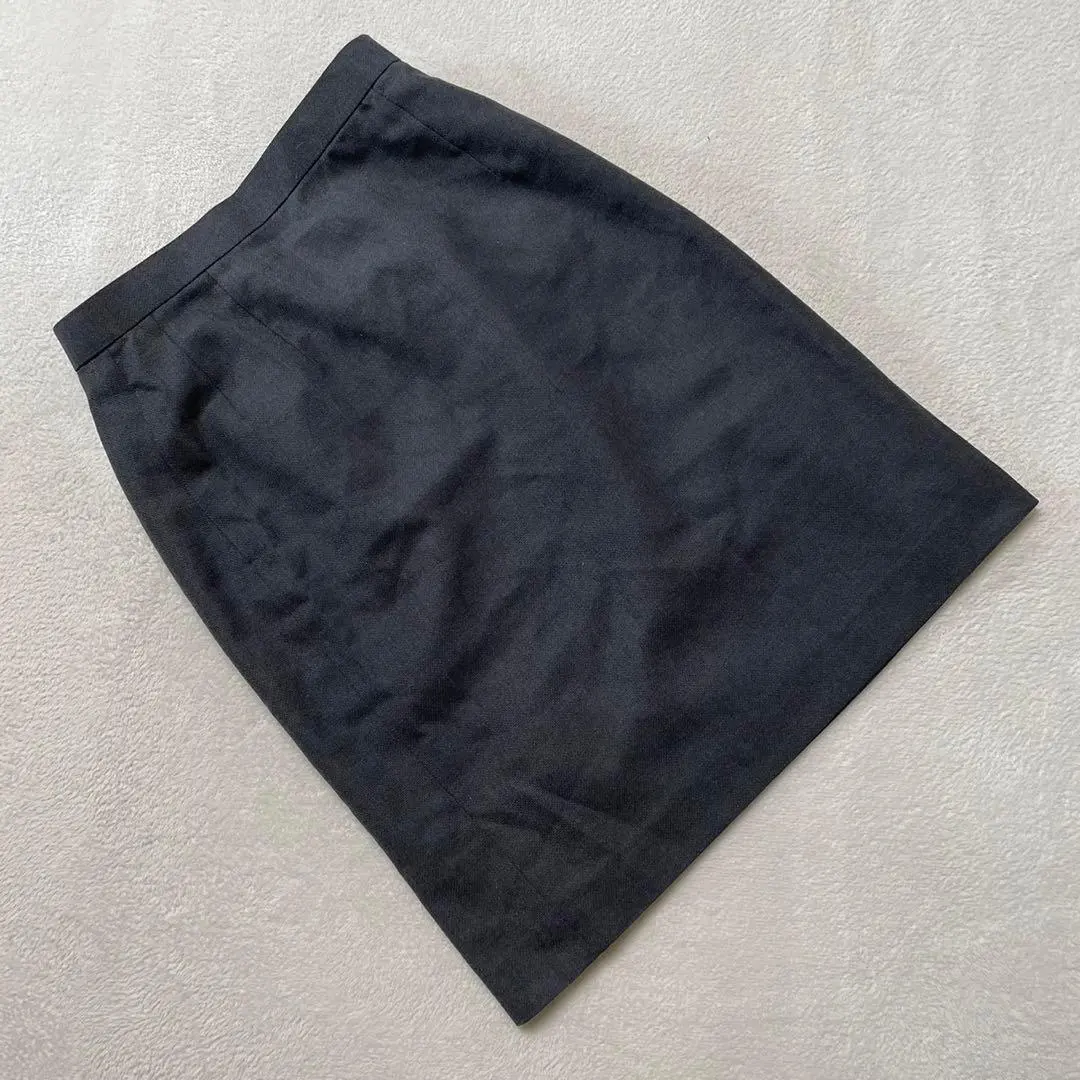 Thumbnail of INDIVI Tight Skirt Midi Length Solid Color Wool Blend Gray Simple