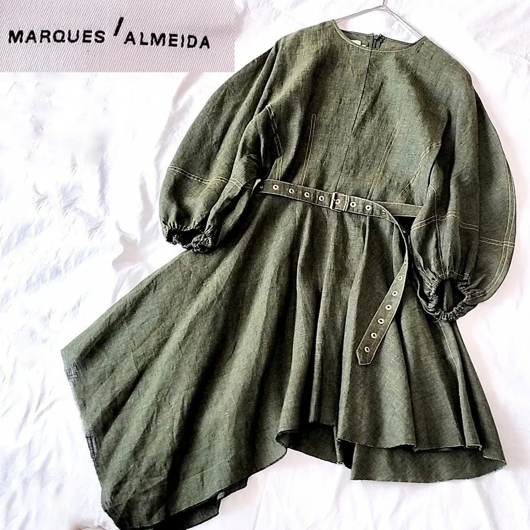 マルケスアルメイダ フレアスリーブデニムワンピース MARQUES ALMEIDA - マルケスアルメイダ デニムワンピースの通販